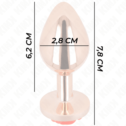 KINK - PINK GOLD ANAL PLUG WITH RED ROSE S - Kink&Play
