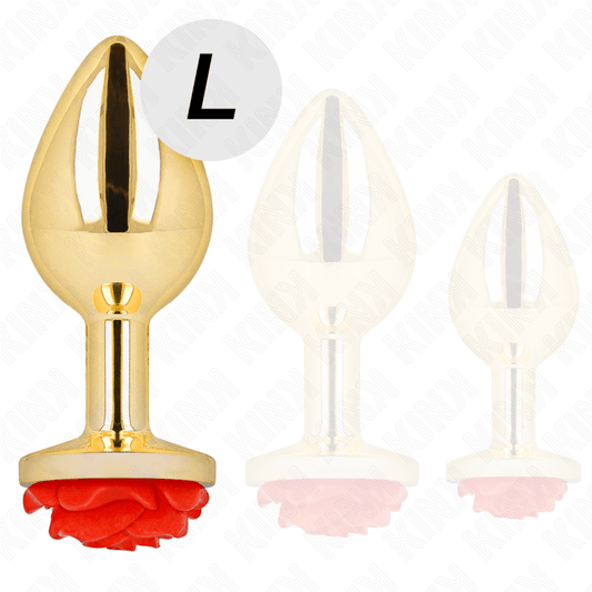 KINK - PLUG ANAL GOLD ROSE RED SIZE L - Kink&Play