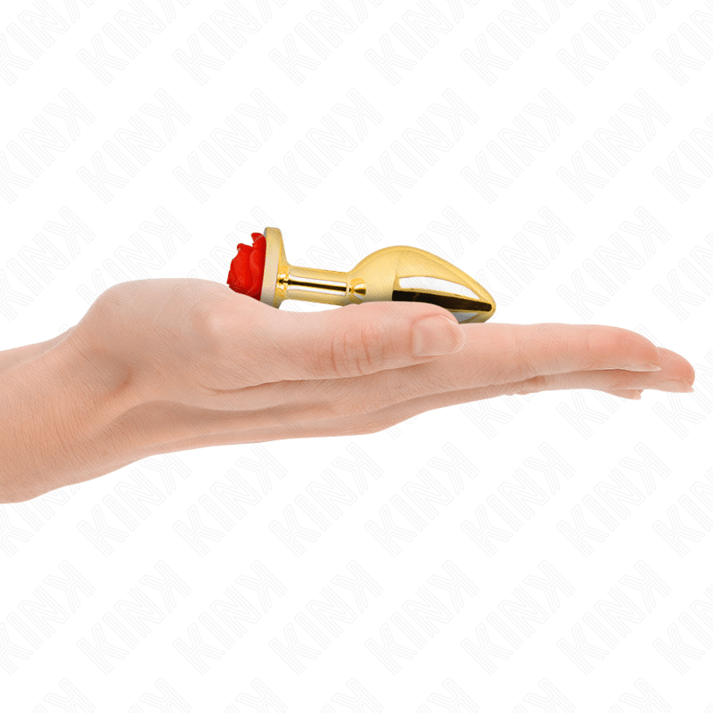 KINK - PLUG ANAL GOLD ROSE RED SIZE S - Kink&Play