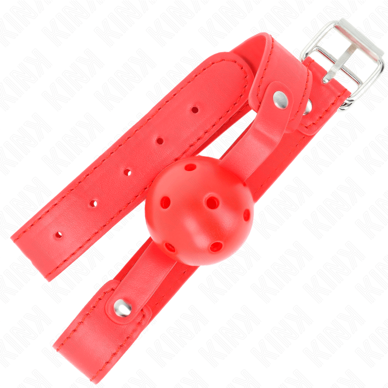 KINK - RED BREATHABLE BALL 4.5 CM GAG 65 x 2.5 CM - Kink&Play
