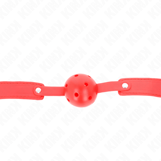 KINK - RED BREATHABLE BALL 4.5 CM GAG 65 x 2.5 CM - Kink&Play