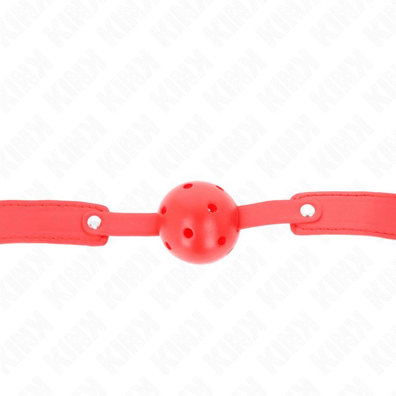 KINK - RED BREATHABLE BALL 4.5 CM GAG 65 x 2.5 CM - Kink&Play