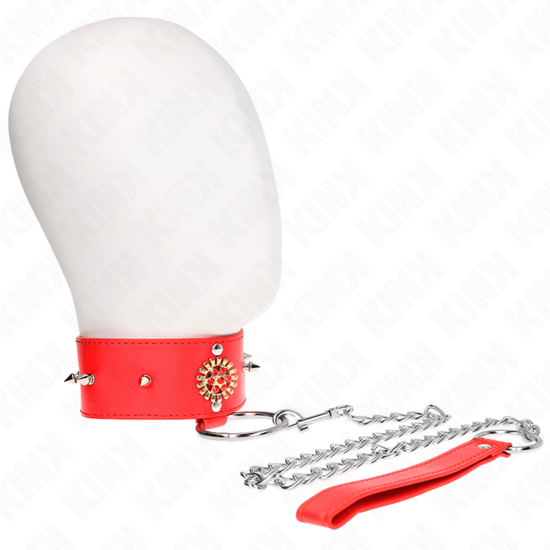 KINK - RED DIAMOND NECKLACE WITH BELT 65 CM AJDUSTABLE 35 - 51 CM X 7 CM - Kink&Play