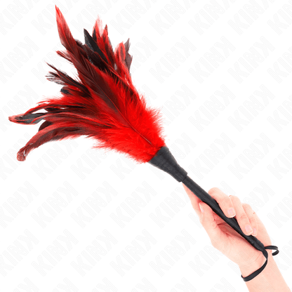 KINK - RED MAIDS HORN SHAPED TICKLE CHICKEN FEATHERS 36 CM - Kink&Play
