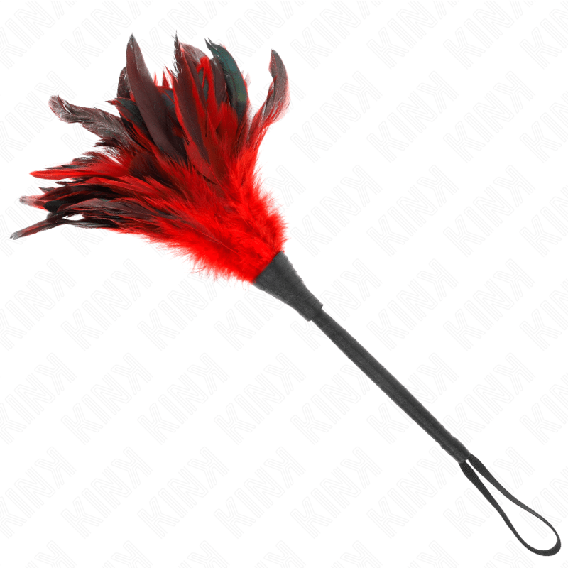 KINK - RED MAIDS HORN SHAPED TICKLE CHICKEN FEATHERS 36 CM - Kink&Play