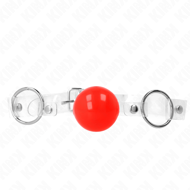 KINK - RED TRANSPARENT PVC BALL 4 CM GAG ADJUSTABLE - Kink&Play