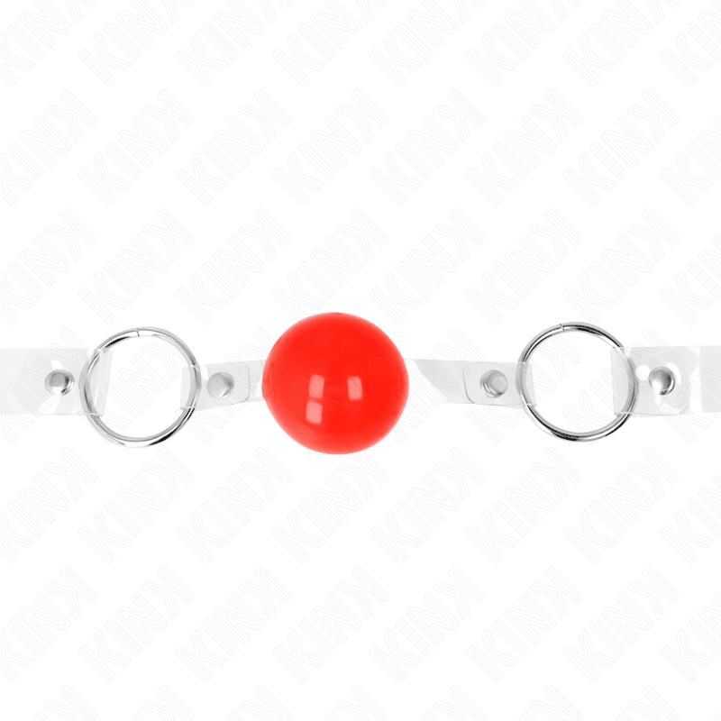 KINK - RED TRANSPARENT PVC BALL 4 CM GAG ADJUSTABLE - Kink&Play