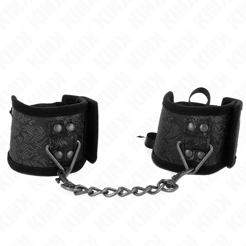 KINK - SCANDAL WRIST RESTRAINTS BLACK LACE DETAILS 24.5 CM X 6.5 CM - Kink&Play