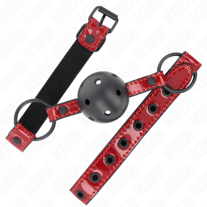 KINK - SHINY LEATHERETTE BALL 4.5 CM GAG 63.5 X 2 CM ADJUSTABLE 41 X 59 CM - Kink&Play