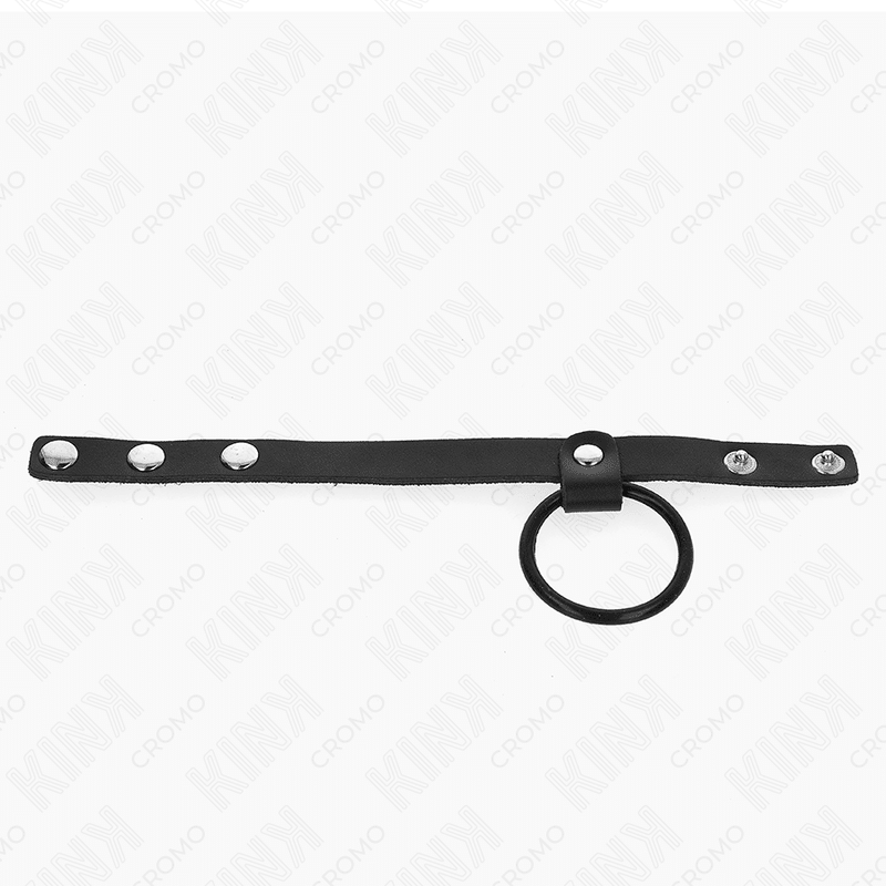KINK - SILICONE PENIS RING 3.8 CM AND LEATHER BALL DIVIDER 22 X 1.5 CM - Kink&Play