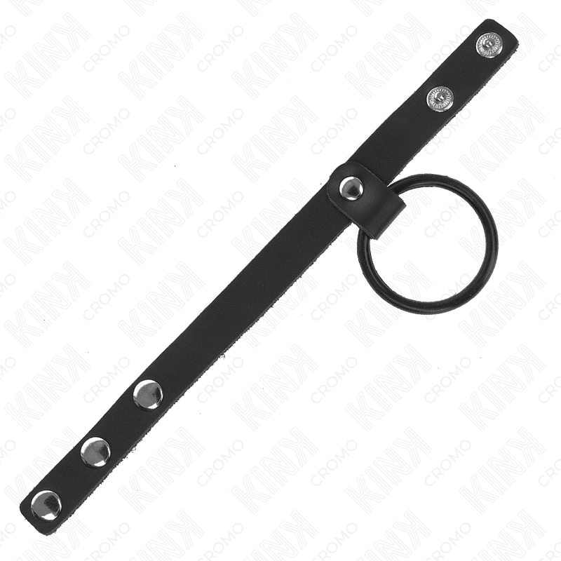KINK - SILICONE PENIS RING 3.8 CM AND LEATHER BALL DIVIDER 22 X 1.5 CM - Kink&Play