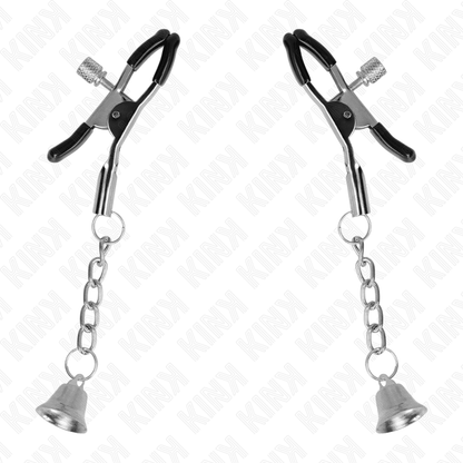 KINK - SILVER BELL PENDANT NIPPLE CLAMPS 6 CM - Kink&Play
