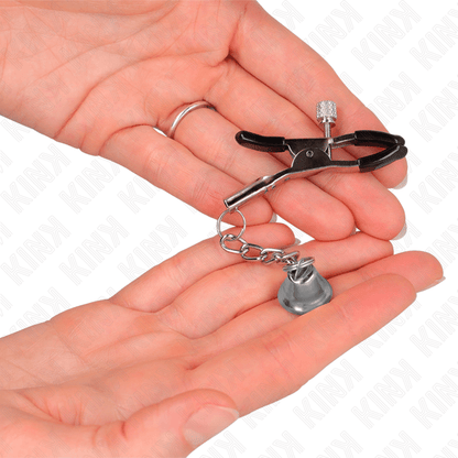 KINK - SILVER BELL PENDANT NIPPLE CLAMPS 6 CM - Kink&Play