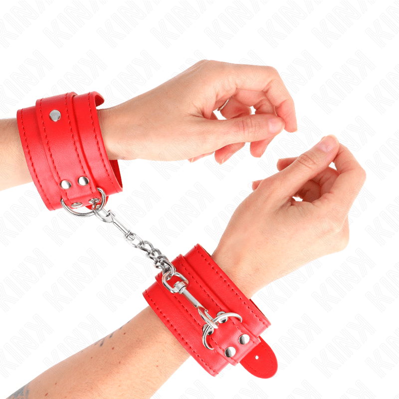 KINK - SIMPLE WRIST RESTRAINTS RED ADJUSTABLE 20 - 23 CM X 5.5 CM - Kink&Play