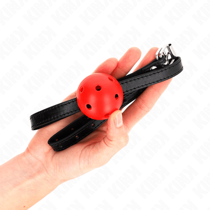 KINK - SIMPLICITY RED BREATHABLE 4.5 CM BALL GAG 62 x 1.5 CM - Kink&Play
