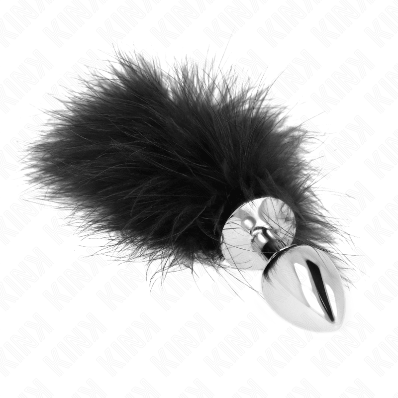 KINK - STAINLESS STEEL ANAL PLUG 11 x 7 CM WITH FEATHER 11 CM - Kink&Play