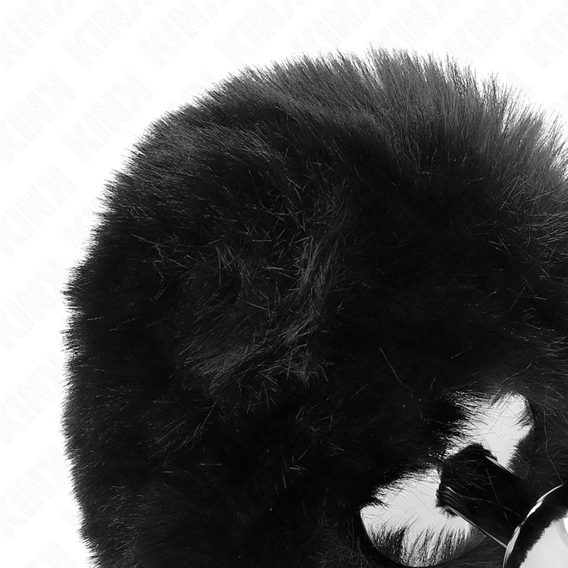 KINK - STAINLESS STEEL PLUG 7 x 3 CM WITH BLACK FAUX FUR RABBIT TAIL 8 CM - Kink&Play
