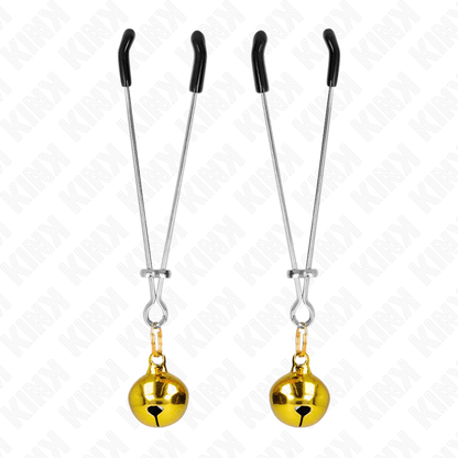 KINK - THIN BELL NIPPLE CLAMPS GOLD 7 CM - Kink&Play