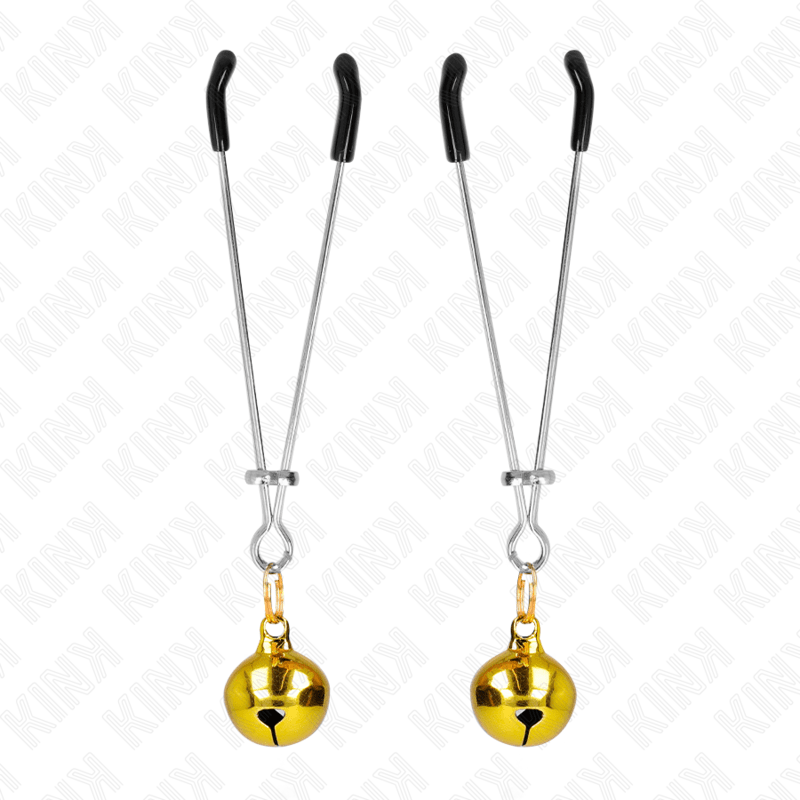 KINK - THIN BELL NIPPLE CLAMPS GOLD 7 CM - Kink&Play