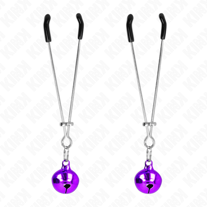 KINK - THIN BELL NIPPLE CLAMPS PURPLE 7 CM - Kink&Play