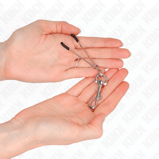 KINK - THIN HOOK NIPPLE CLAMP SILVER 7 CM - Kink&Play