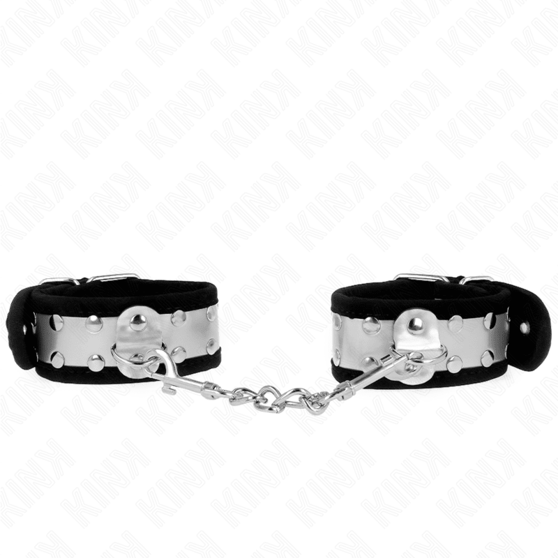 KINK - THIN WRIST RESTRAINTS BLACK / SILVER 30 X 4 CM - Kink&Play