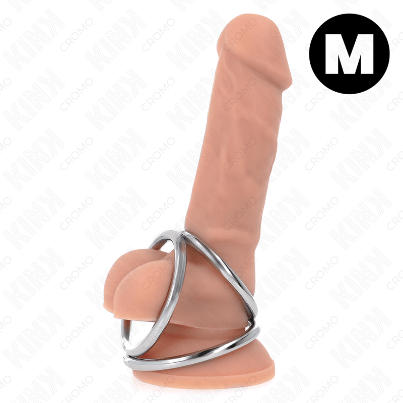 KINK - TRIPLE CHROME METAL PENIS RING 3.8 CM TO 5 CM MODEL 2 - Kink&Play