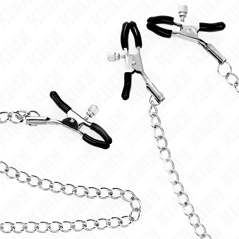 KINK - TRIPLE NIPPLE AND CLIT CLAMPS WITH CHAIN MODEL 0 - Kink&Play