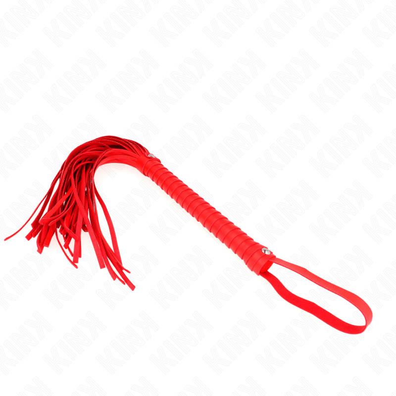 KINK - WHIP WITH RED TEXTURED HANDLE 48.5 CM - Kink&Play