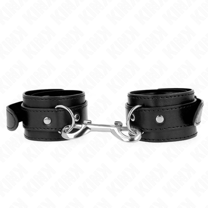 KINK - WRIST RESTRAINTS - SINGLE RIVET ROW BLACK ADJUSTABLE 17 - 28 CM X 5 CM - Kink&Play