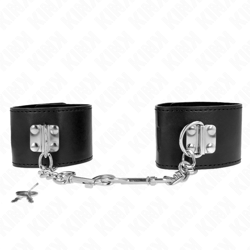 KINK - WRIST RESTRAINTS WITH PADLOCK CLOSURE BLACK ADJUSTABLE 16 - 23 CM X 5.5 CM - Kink&Play