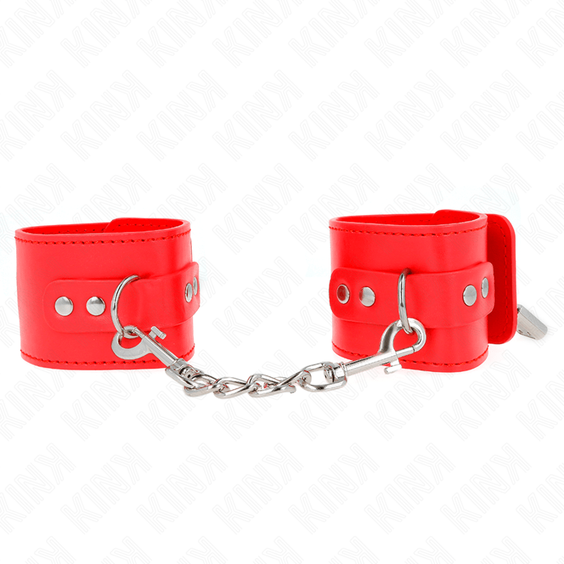 KINK - WRIST RESTRAINTS WITH PADLOCK CLOSURE RED ADJUSTABLE 16 - 23 CM X 5.5 CM - Kink&Play