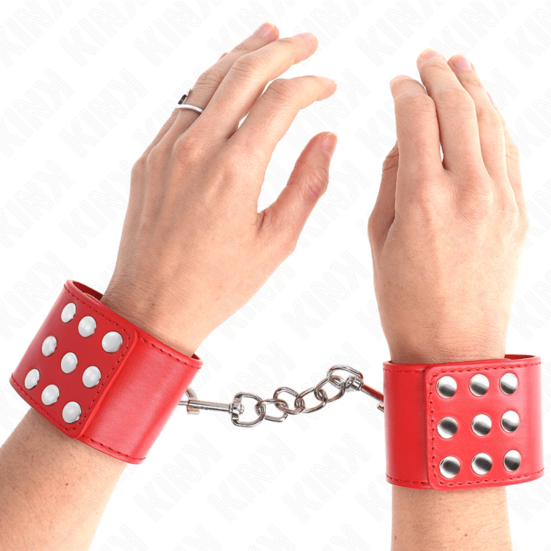 KINK - WRIST RESTRAINTS WITH SNAP FASTEN RED ADJUSTABLE 19 - 24 CM X 5.5 CM - Kink&Play