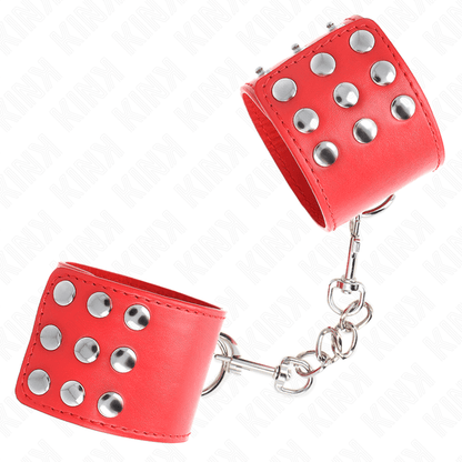 KINK - WRIST RESTRAINTS WITH SNAP FASTEN RED ADJUSTABLE 19 - 24 CM X 5.5 CM - Kink&Play