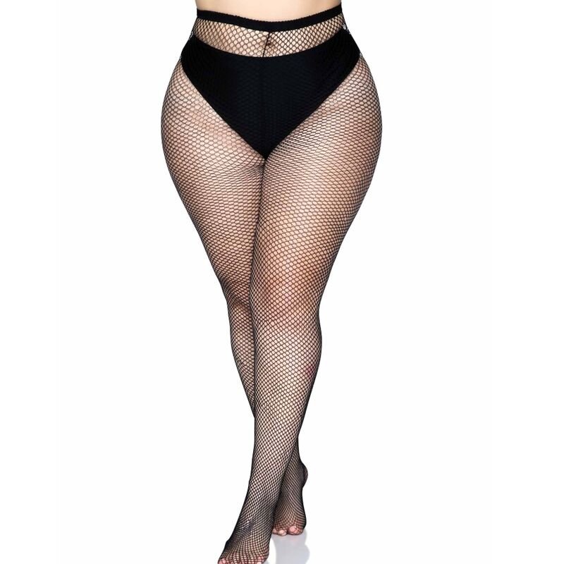 LEG AVENUE - BACKSEAM PANTYHOSE BLACK PLUS SIZE - Kink&Play