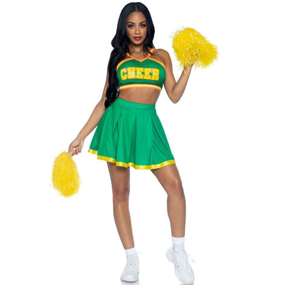 LEG AVENUE - COSTUME CHEERLEADER GREEN M/L - Kink&Play