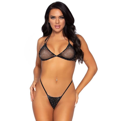 LEG AVENUE - FISHNET BIKINI TOP AND G - STRING ONE SIZE - Kink&Play