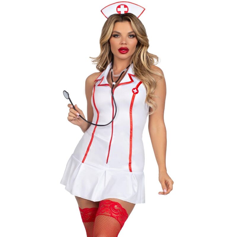 LEG AVENUE - HEAD NURSE COSTUME WHITE M/L - Kink&Play