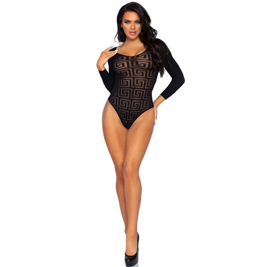 LEG AVENUE - MOSAIC SNAP CROTH BODYSUIT ONE SIZE - Kink&Play