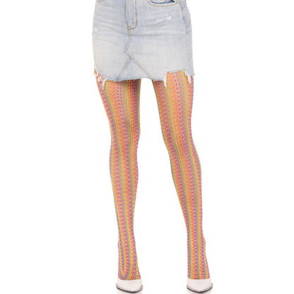 LEG AVENUE - MULTICOLOR CROCHET STOCKINGS - Kink&Play