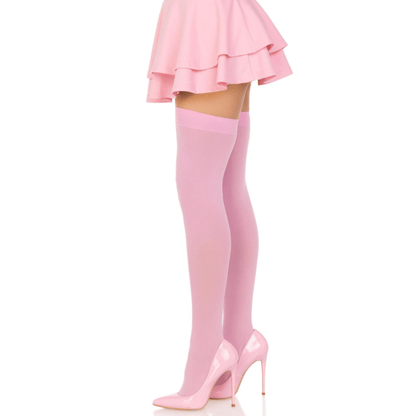 LEG AVENUE - NYLON THIGH HIGHS PINK - Kink&Play