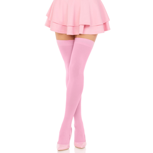 LEG AVENUE - NYLON THIGH HIGHS PINK - Kink&Play