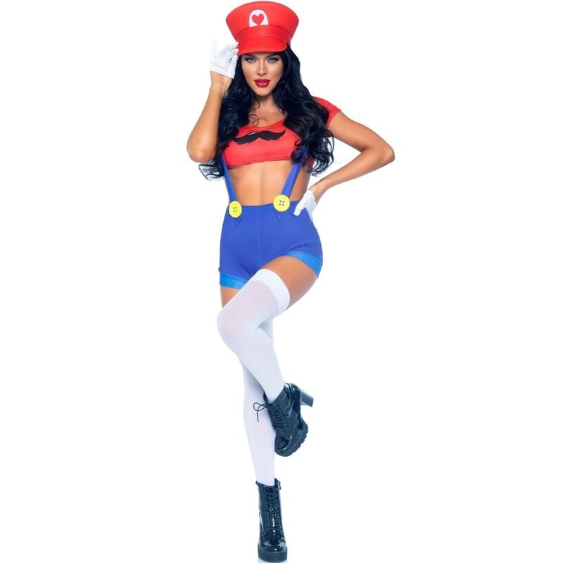 LEG AVENUE - SEXY COSTUME MARIO BROS RED/BLUE S - Kink&Play