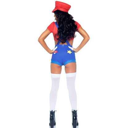 LEG AVENUE - SEXY COSTUME MARIO BROS RED/BLUE S - Kink&Play