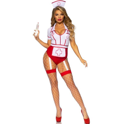 LEG AVENUE - SEXY NURSE COSTUME RED/WHITE M - Kink&Play