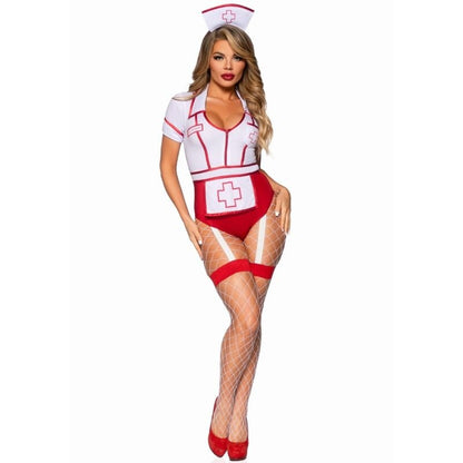 LEG AVENUE - SEXY NURSE COSTUME RED/WHITE S - Kink&Play