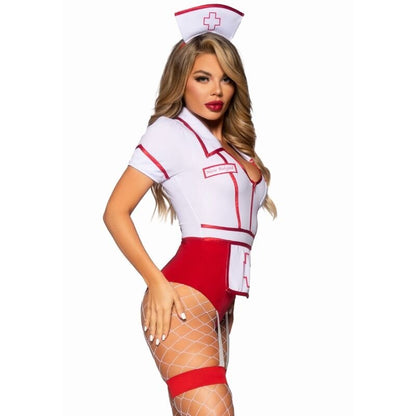 LEG AVENUE - SEXY NURSE COSTUME RED/WHITE S - Kink&Play