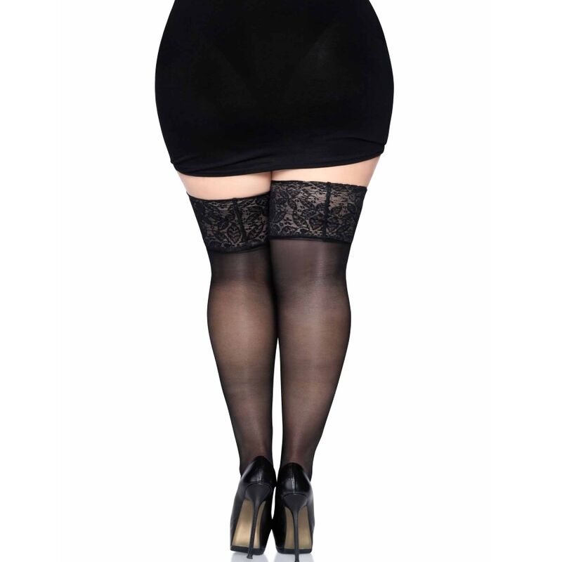 LEG AVENUE - STAY UPS SHEER THIGH HIGH PLUS SIZE - Kink&Play