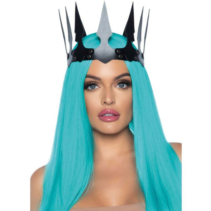 LEG AVENUE - SYNTHETIC LEATHER MALEFICENT CROWN WITH STUDS BLACK - Kink&Play