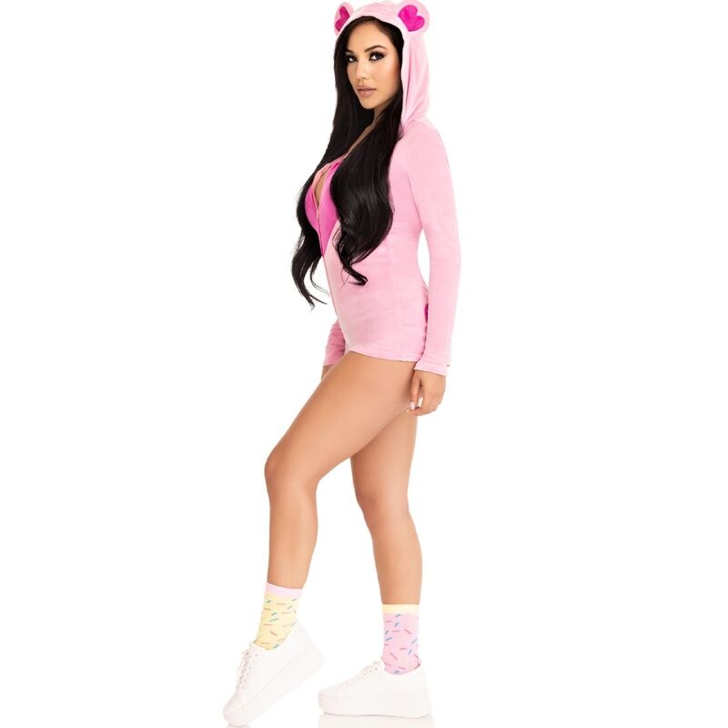 LEG AVENUE - TEDDY BEAR VELVET BODYSUIT PINK M - Kink&Play